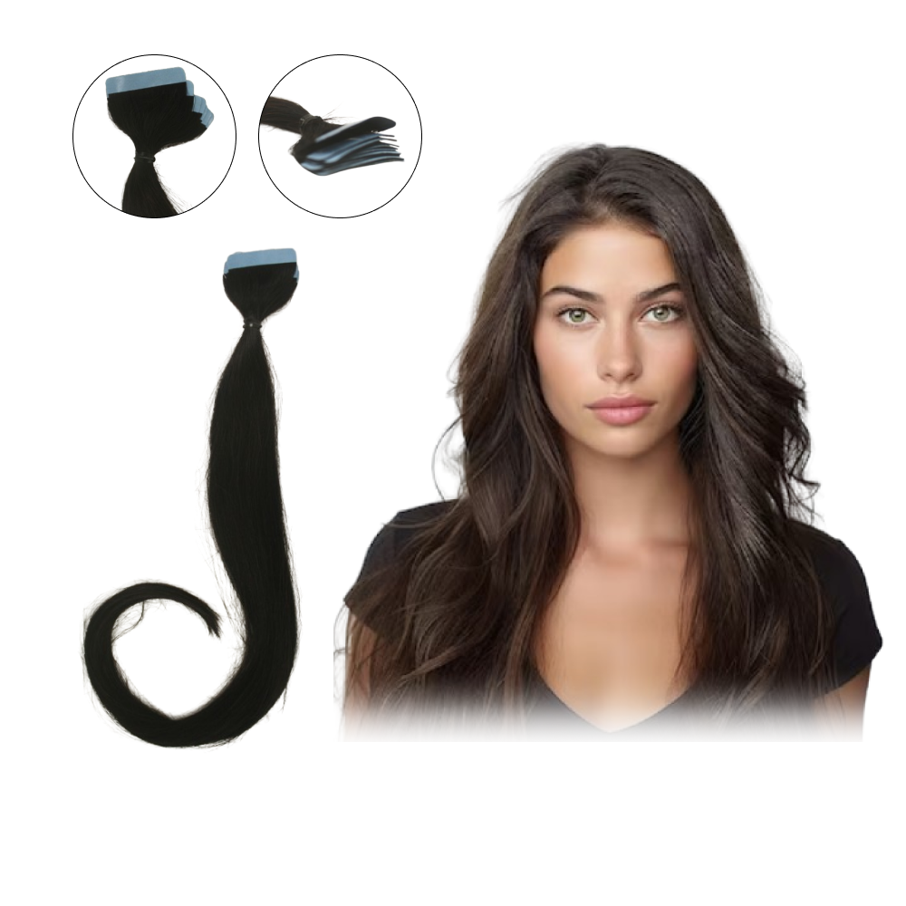 Fita Cabelo Humano 40cm Castanho Escuro