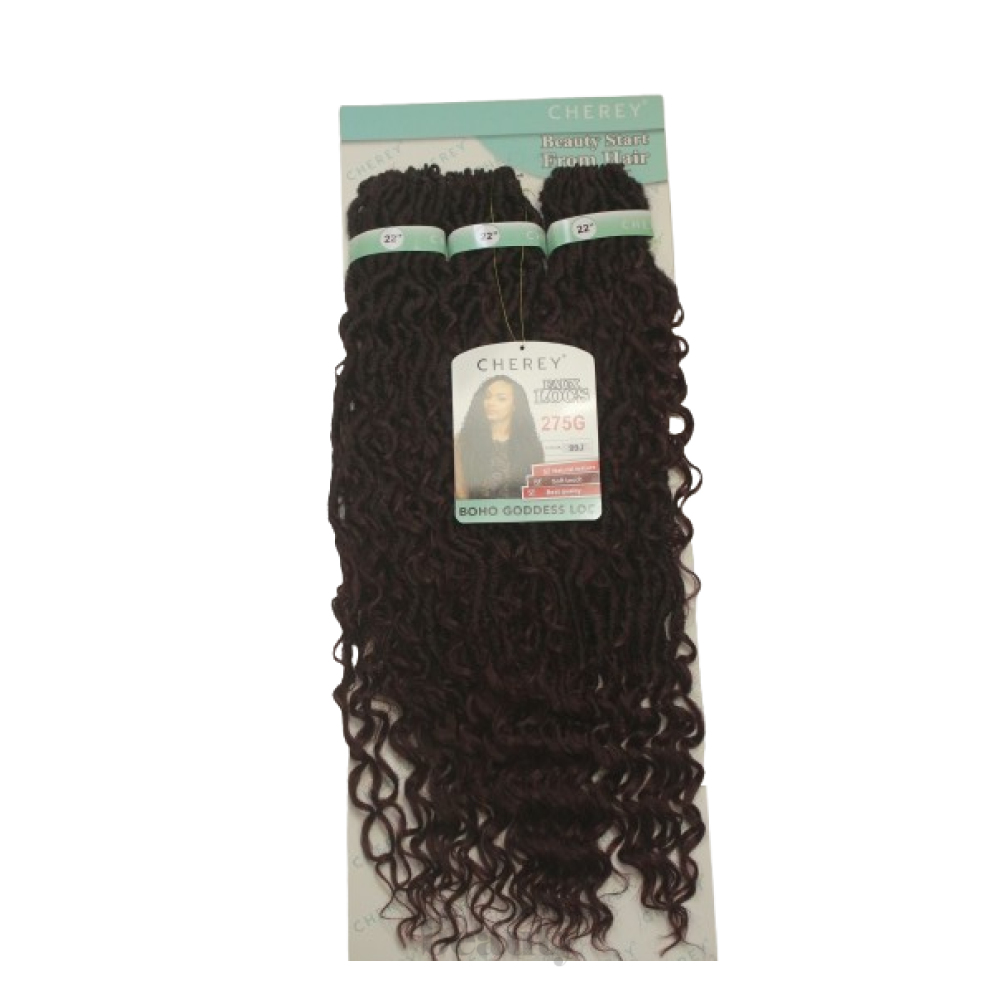 Cabelo Boho Goddess Loc Cherey Fibra Sintética 275g Para Crochet Braid