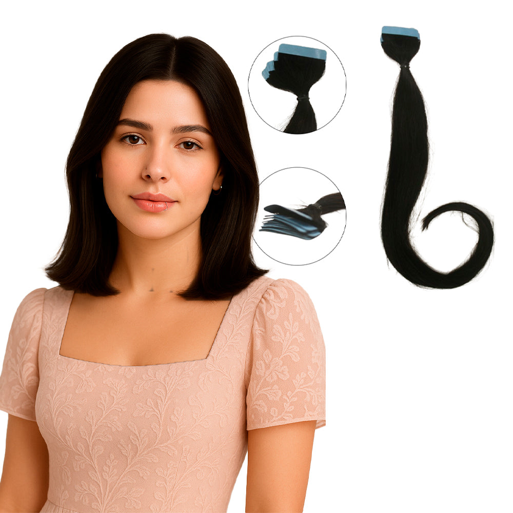 Fita Cabelo Humano 40cm Castanho Escuro