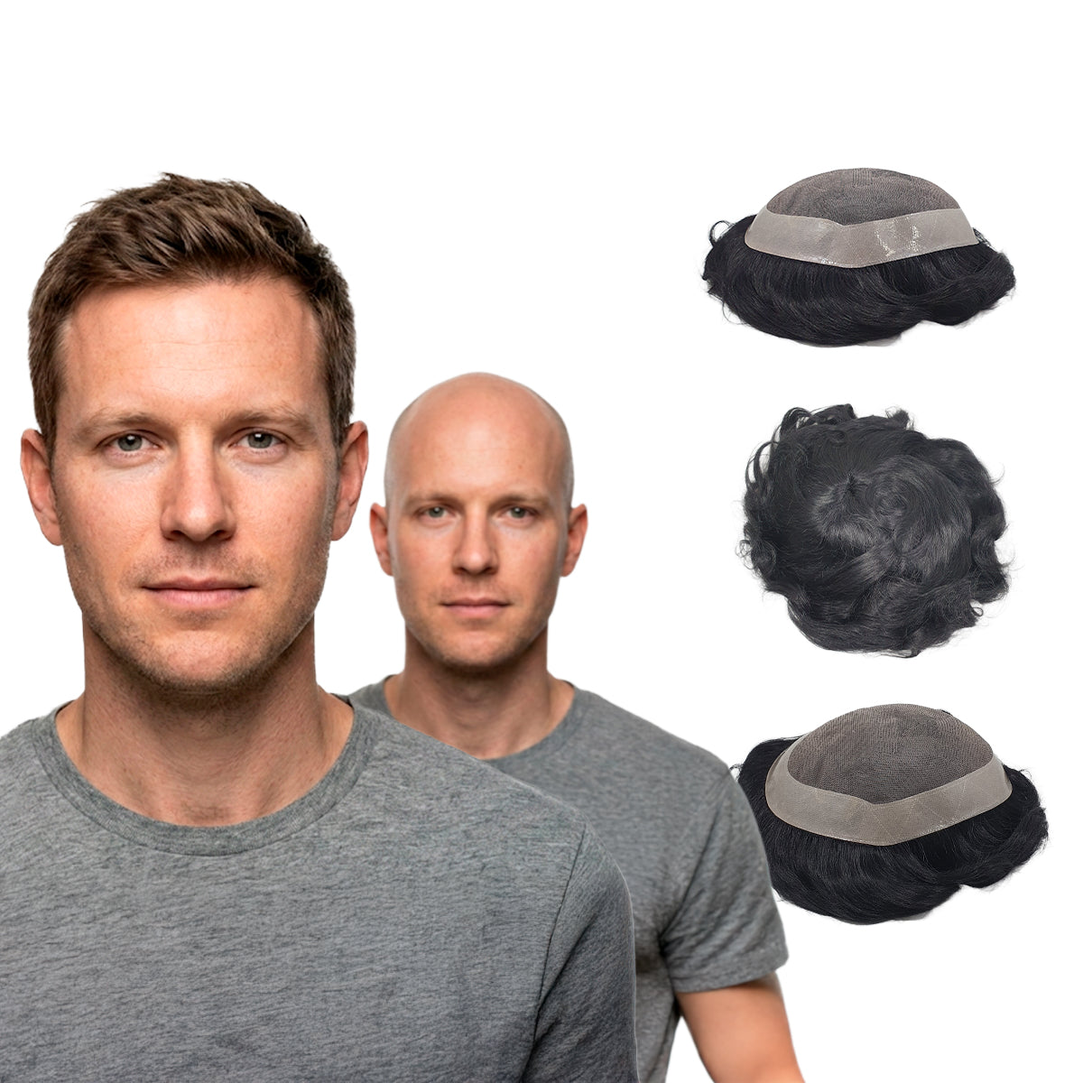 PROTESE CAPILAR HIBRIDA DM - MICROPELE + TELA LACE (13X20)