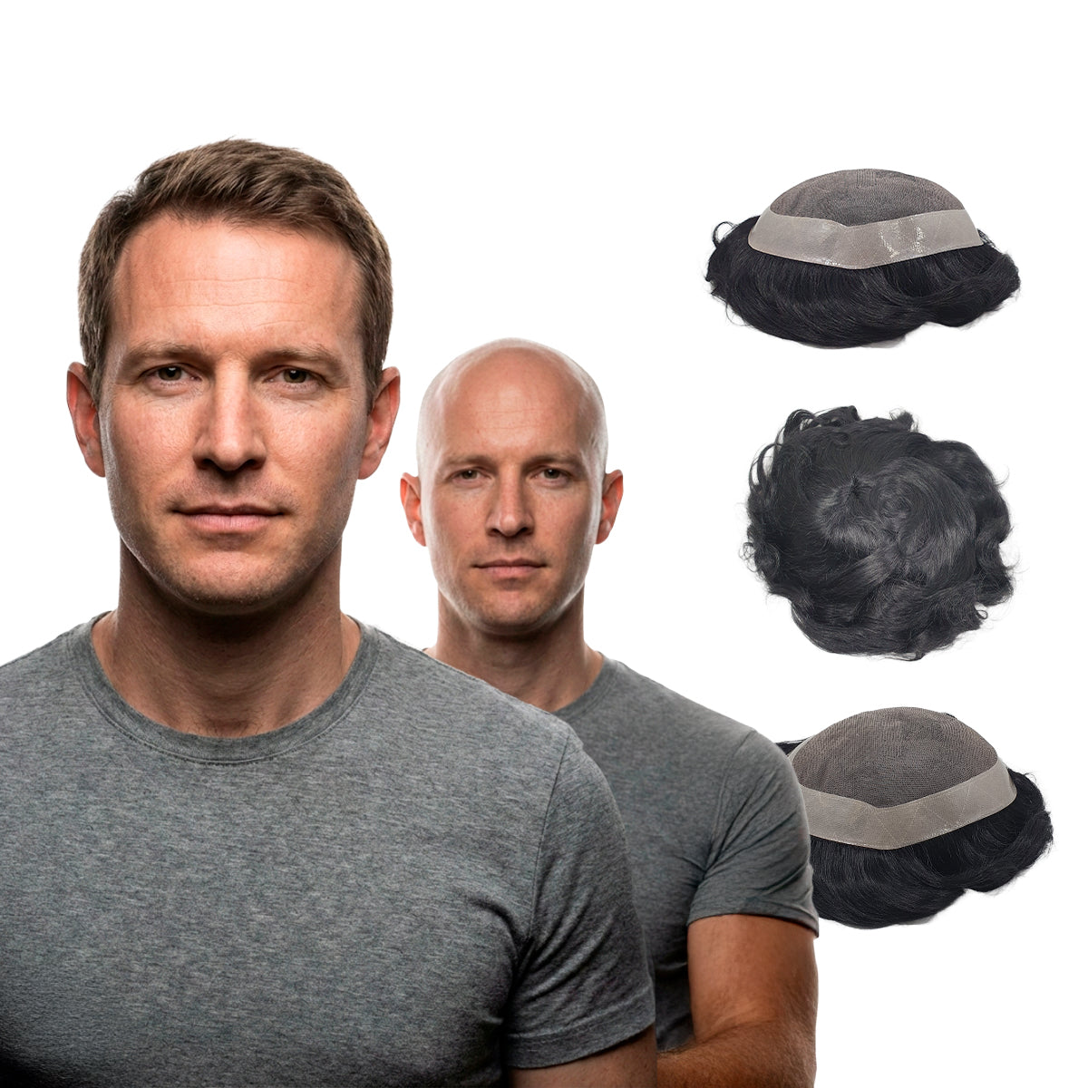 PROTESE CAPILAR HIBRIDA DM - MICROPELE + TELA LACE (18X23)