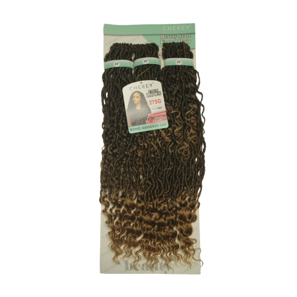 Cabelo Boho Goddess Loc Cherey Fibra Sintética 275g Para Crochet Braid