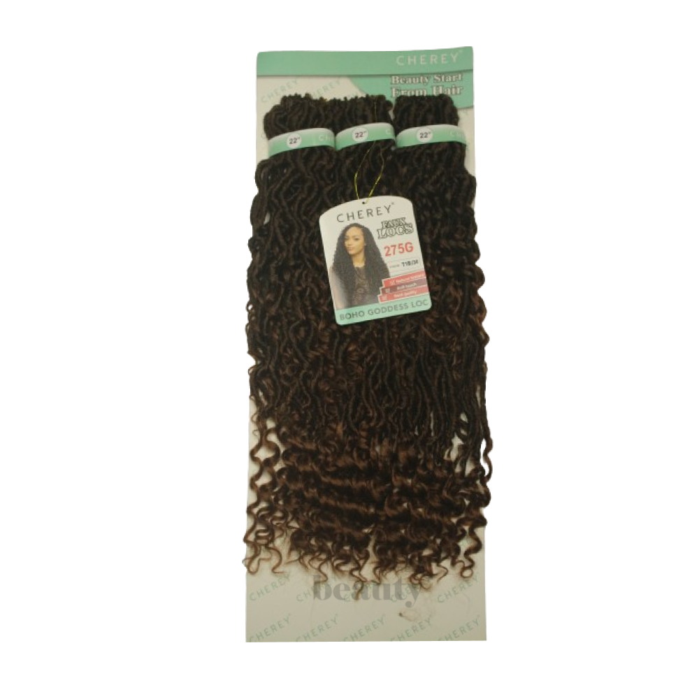 Cabelo Boho Goddess Loc Cherey Fibra Sintética 275g Para Crochet Braid