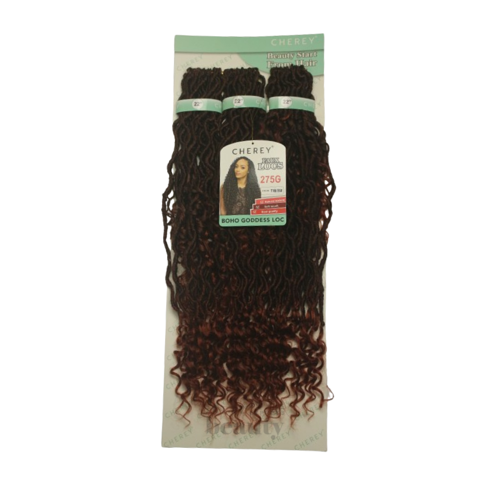 Cabelo Boho Goddess Loc Cherey Fibra Sintética 275g Para Crochet Braid