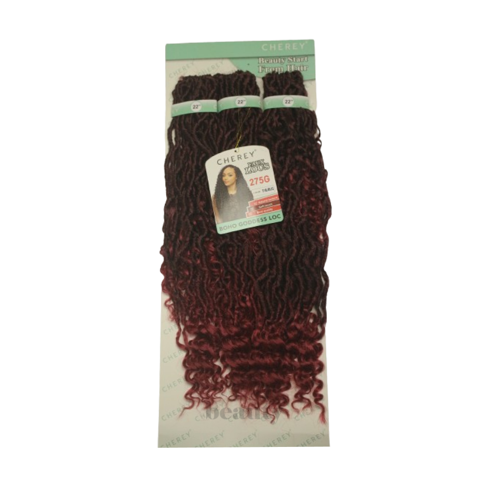 Cabelo Boho Goddess Loc Cherey Fibra Sintética 275g Para Crochet Braid