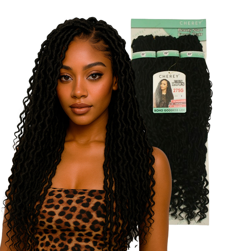 Cabelo Boho Goddess Loc Cherey Fibra Sintética 275g Para Crochet Braid