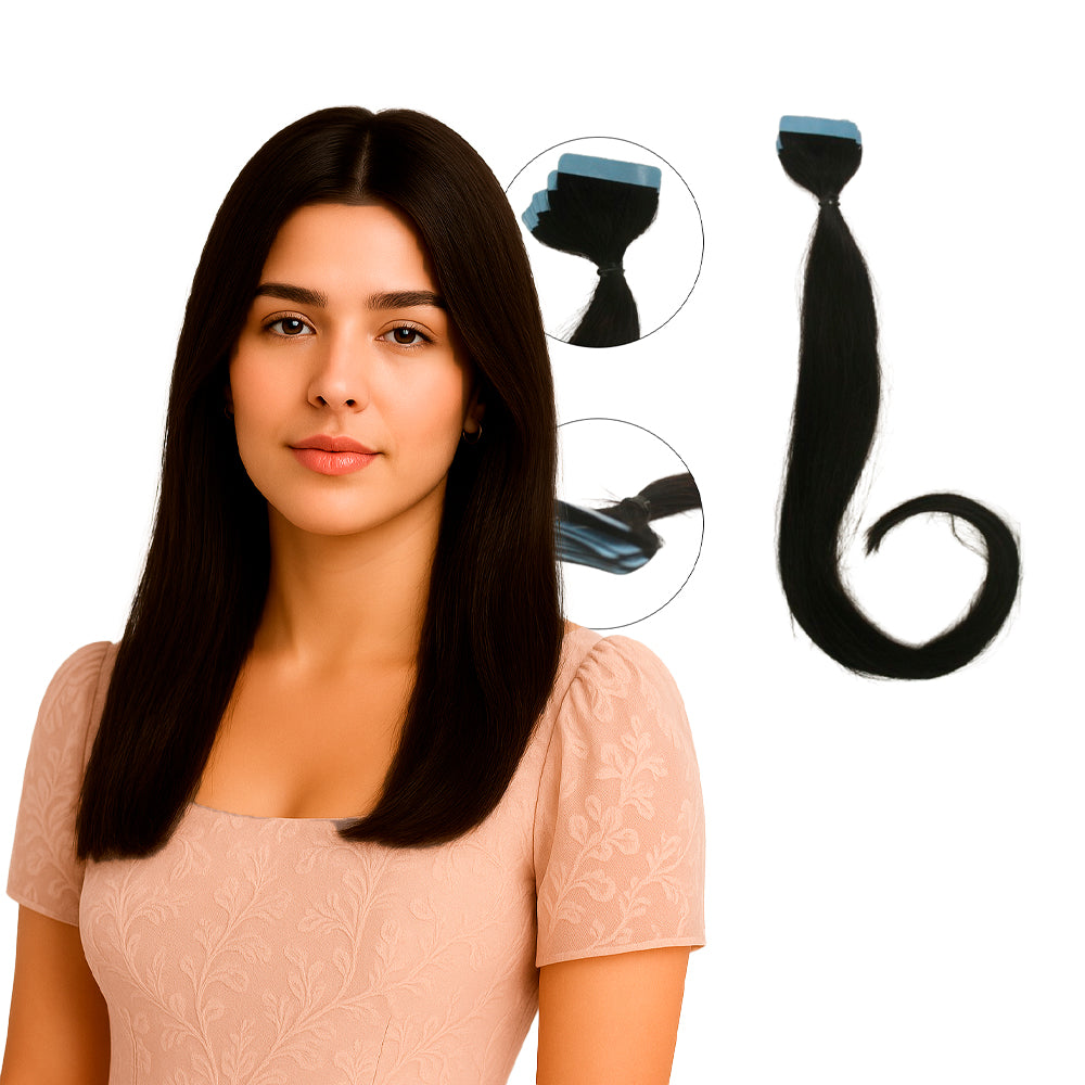 Fita Cabelo Humano 60cm Castanho Escuro